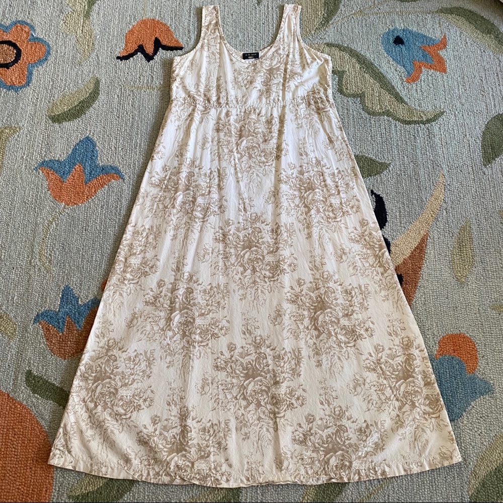 a la mode I 1990s l Pale Celadon Toile Maxi Sundress